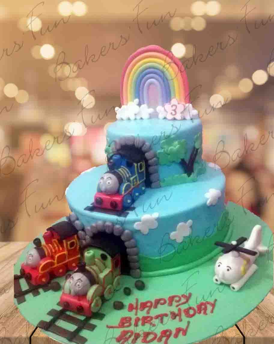 Train Themed Birthday Fondant Cakes For Boys - Bakersfun
