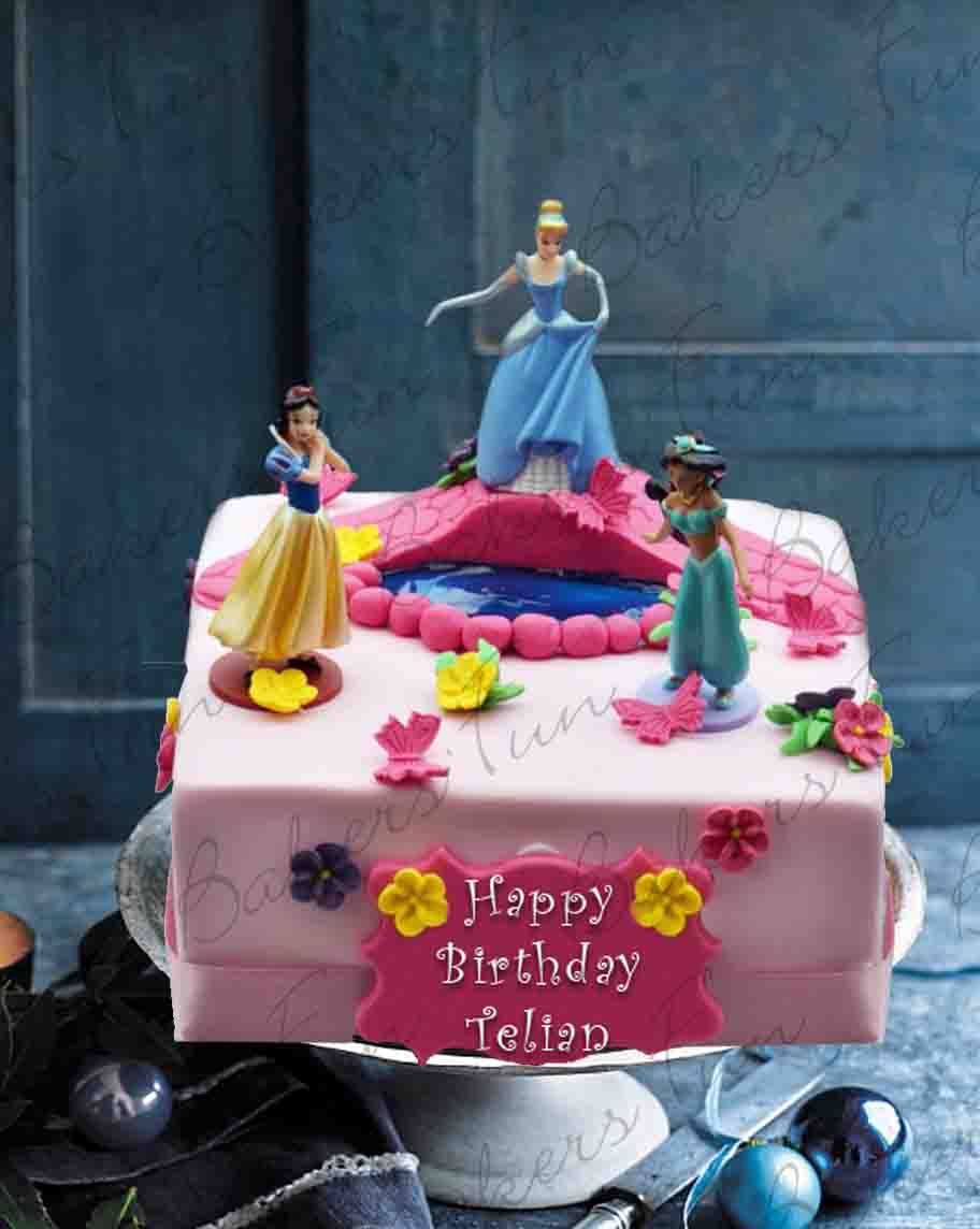 Disney Princess Birthday Fondant Cake Bakersfun