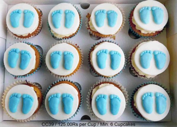 Baby feet cupcake store toppers