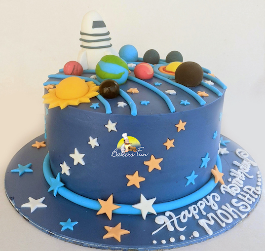 solar system wedding cake